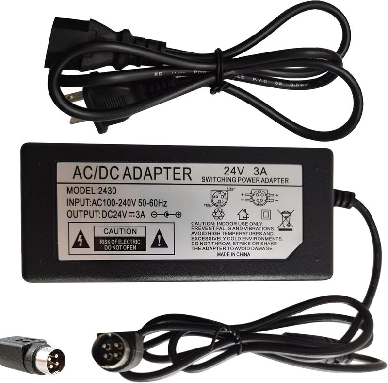 YOUHELLOME 4-Pin 24V 3A AC/DC Adapter Compatible with Canon PA-14U PA-14E MG1-4558 5039 4892 imageFORMULA 300P DR-2020U DR-1210C DR-M260 DR-M160 DR-M140 ScanFront 330 400 CanoScan 9950F Scanner 2A Power - Image 1